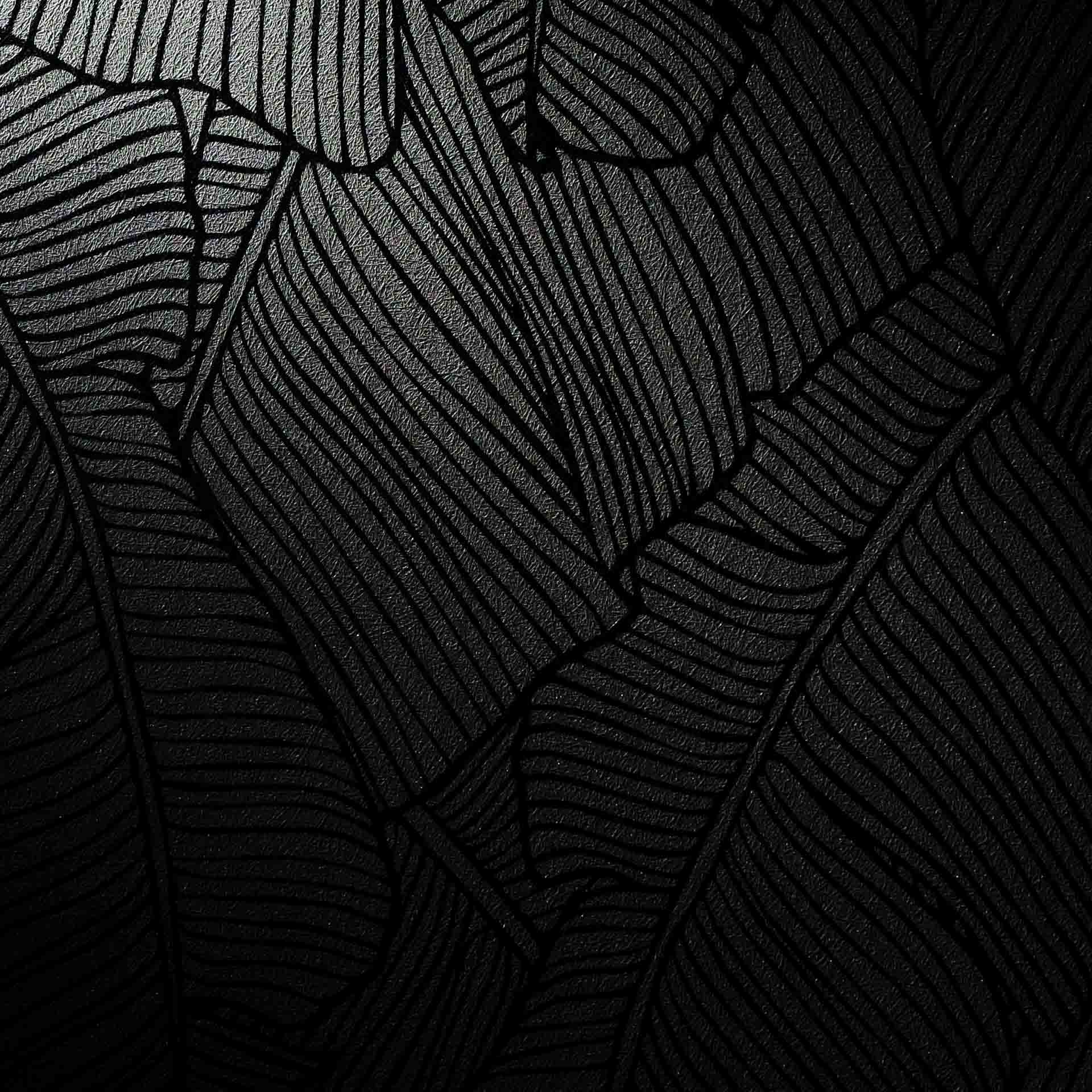 Palm tree pattern in black.
